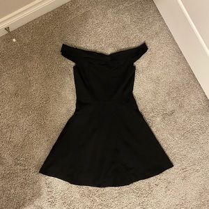 Black off the shoulder skater dress